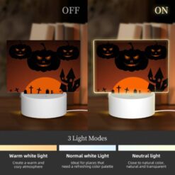 Rectangular Acrylic Night Light, A Halloween Scene With Three Pumpkins And A Tree. -Acrylic Night Light Shop 5d81c59e106a898b6a5c9e7881a129a7489bd34f