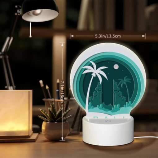 Round Acrylic Night Light, A Round Logo For The City Of Bali. -Acrylic Night Light Shop 5da6d3e031bae7177dbd6bdd4ee8ceb1524af7ce