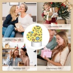 Love Acrylic Night Light, A Colorful Flower Pattern With Yellow Background. -Acrylic Night Light Shop 5dec001f5bab77d54b8b354ce00dde27077a49e9