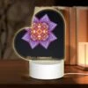 Love Acrylic Night Light, A Purple And Orange Flower With A Yellow Center.