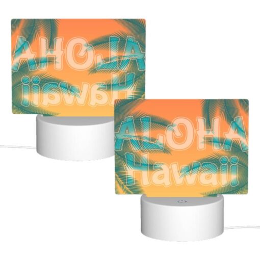 Rectangular Acrylic Night Light, A Colorful Hawaii Sign With Palm Trees. -Acrylic Night Light Shop 5eaf141c83b8a3614923112972f7b0e18b8bf356
