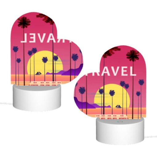 Love Acrylic Night Light, A Colorful Travel Poster Featuring A Bus And Palm Trees. -Acrylic Night Light Shop 5ee9ff363014bd4c4e5a89ad16ce47e88fbfb2ef