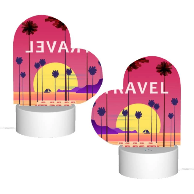 Love Acrylic Night Light, A colorful travel poster featuring a bus and palm trees. Love Acrylic Night Light, A Colorful Travel Poster Featuring A Bus And Palm Trees. -Acrylic Night Light Shop 5ee9ff363014bd4c4e5a89ad16ce47e88fbfb2ef