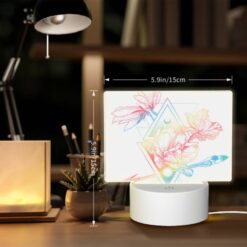 Rectangular Acrylic Night Light, A Colorful Flower With A Green Stem And A Blue Arrow. -Acrylic Night Light Shop 5f103a0dc899eaefaf7dc75af67e21a01d7ded82