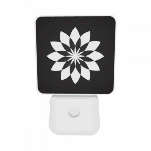 Night Light Set Of 2, A Black And White Flower Design. -Acrylic Night Light Shop 5f392fee66fb3bc9f8ec0ba202894121890c66e0
