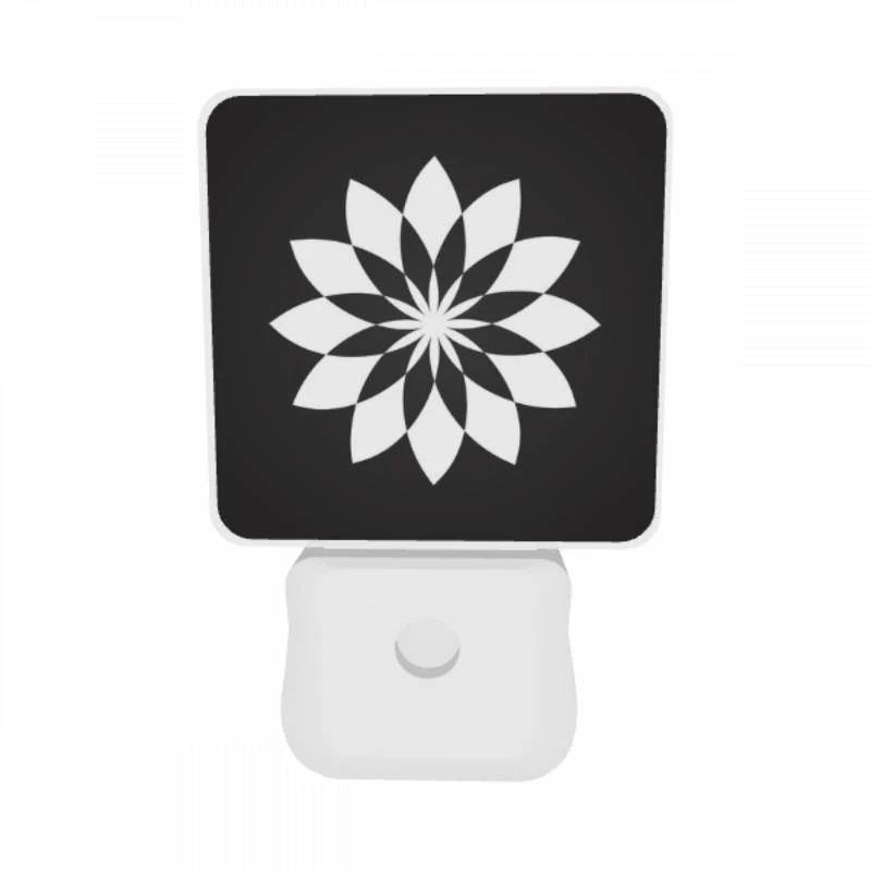 Night Light Set of 2, A black and white flower design. Night Light Set Of 2, A Black And White Flower Design. -Acrylic Night Light Shop 5f392fee66fb3bc9f8ec0ba202894121890c66e0