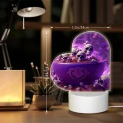 Love Acrylic Night Light, A Bowl Of Skulls And Bones Is Placed On A Table. -Acrylic Night Light Shop 5f82be6cca07a13c37640eb6174216572e3e3f83