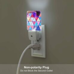 Night Light Set Of 2, A Colorful Triangular Pattern With A Blue Background. -Acrylic Night Light Shop 5f856c0b2a77807de2e27b60dd31f5d0f7de0af8