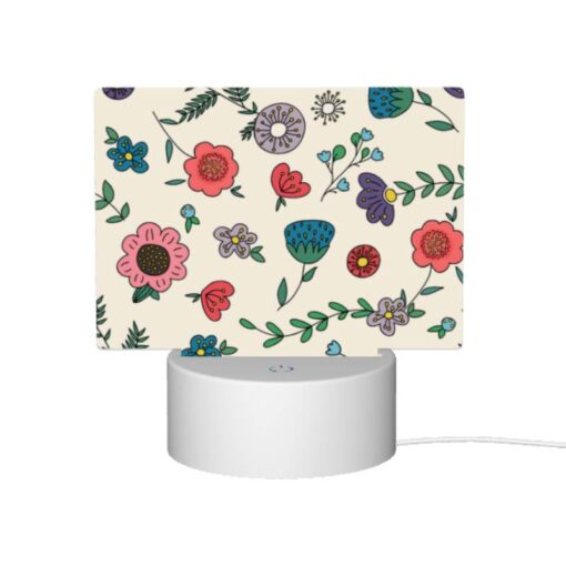 Rectangular Acrylic Night Light, A Colorful Floral Pattern With Pink -Acrylic Night Light Shop 5fbc1fc39e2caae603a8a05615057f3314c5d2b5