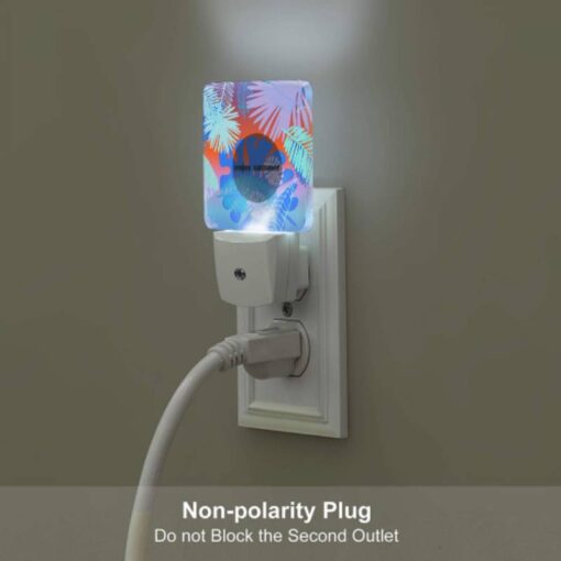 Night Light Set Of 2, A Colorful Image Of Palm Trees And A Blue Circle With The Words "Enjoy Summer" Written On It. -Acrylic Night Light Shop 5fd1c564349f4d015a2a7abdade5a324174b1438