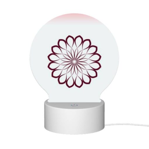 Round Acrylic Night Light, A Purple Flower With A White Center. -Acrylic Night Light Shop 5fe4df37736075acd68da52f7b38e0f250344bab