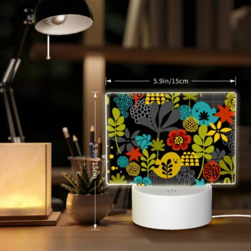 Rectangular Acrylic Night Light, A Colorful Flower Pattern With Yellow -Acrylic Night Light Shop 5feefecd175eb725eaefd66d0952add8835e6bae