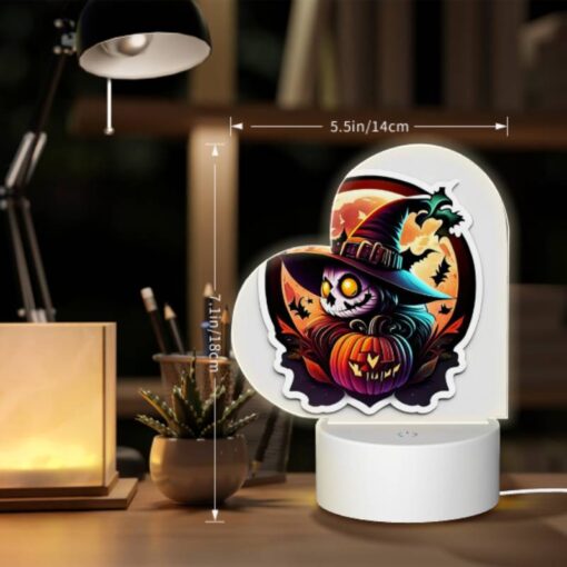 Love Acrylic Night Light, A Sticker Of A Witch With A Pumpkin On Her Head. -Acrylic Night Light Shop 5ff45bc914e08394abe160197562f5fc036b6576