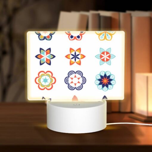 Rectangular Acrylic Night Light, A Collection Of Colorful Flower Designs. -Acrylic Night Light Shop 607b29166de295be44a9a41fdf8845601617083f