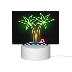 Rectangular Acrylic Night Light, A Neon Sign Of Palm Trees And A Star. -Acrylic Night Light Shop 60b2789ea2fcf31bce5dcdefdbc783317915acb1