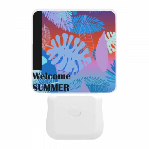 Night Light, A Colorful Image Of A Tropical Forest With The Words "welcome Summer" Written In The Bottom Right Corner. -Acrylic Night Light Shop 61239a97b4fbf18995fa4f3441fd4bb17afe3fdc