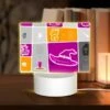 Rectangular Acrylic Night Light, A Collection Of Halloween Images On A Pink Background.