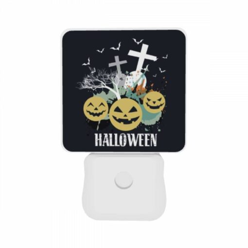 Night Light Set Of 2, A Black And White Image Of Halloween Decorations. -Acrylic Night Light Shop 616e193f036c2c4256c0f077b22a0bfcd6d3015f