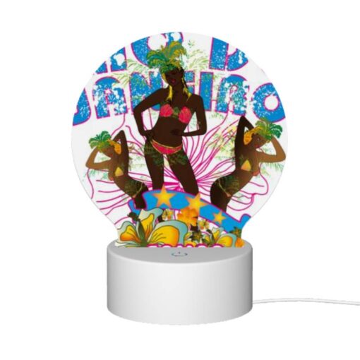 Round Acrylic Night Light, A Colorful Advertisement Featuring A Woman In A Bikini. -Acrylic Night Light Shop 61806a52dbaac688d1c88a6217ad01786e0dcd7c