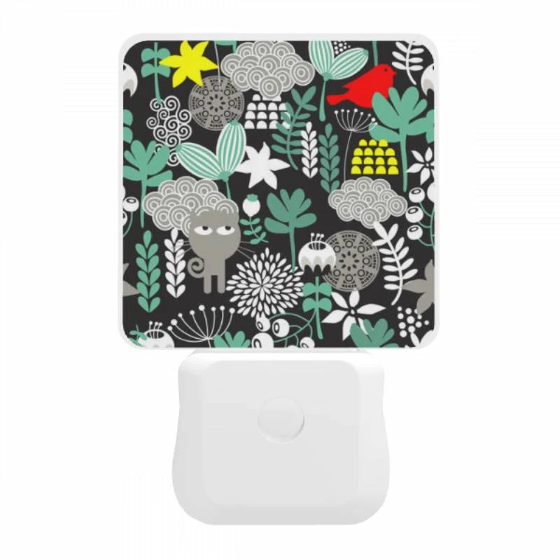 Night Light, A black and white image of a bird sitting on a branch surrounded by green leaves. Night Light, A Black And White Image Of A Bird Sitting On A Branch Surrounded By Green Leaves. -Acrylic Night Light Shop 61dfa3840cf31b962e4ed8be8339c163a71cc963