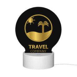 Round Acrylic Night Light, A Logo For A Travel Company. -Acrylic Night Light Shop 61e92a96d7a232ce36872b85daa666b4734b3dfc
