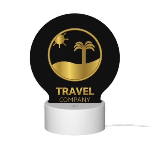 Round Acrylic Night Light, A Logo For A Travel Company. -Acrylic Night Light Shop 61e92a96d7a232ce36872b85daa666b4734b3dfc