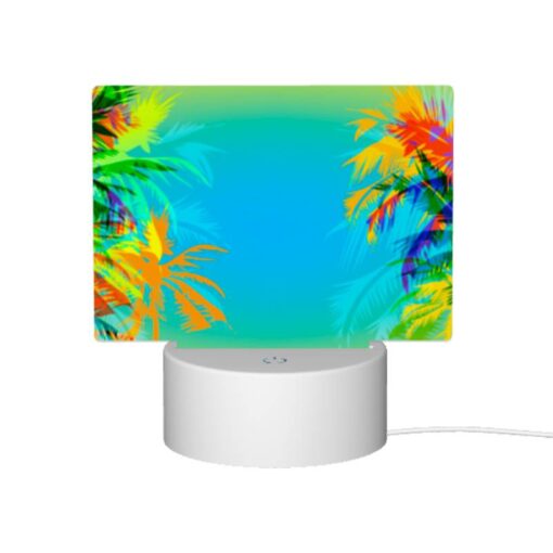 Rectangular Acrylic Night Light, Two Palm Trees Are On A Blue Background. -Acrylic Night Light Shop 62149f5c07d8601ae29947bdec792d9ea43348a0