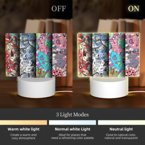 Rectangular Acrylic Night Light, Four Colorful And Artistic Designs Are Displayed Side By Side. -Acrylic Night Light Shop 62a861d1f2a3d28fc1f2daafa8871250ef2404b8