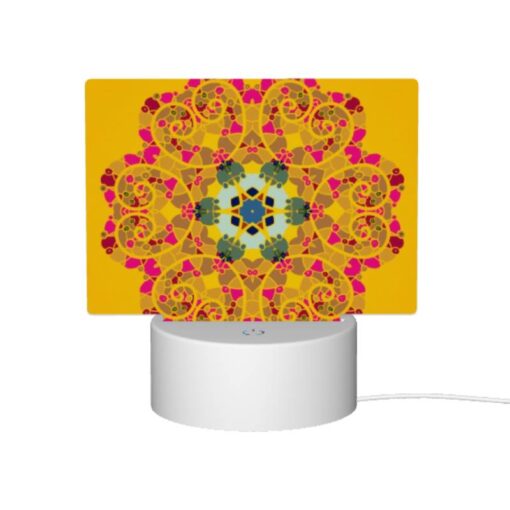 Rectangular Acrylic Night Light, A Colorful Flower Design With A Blue Center. -Acrylic Night Light Shop 62ad85e38f5072e5432741492cbf7269a46dab04