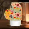 Love Acrylic Night Light, A Colorful And Whimsical Pattern Featuring A Variety Of Animals And Objects.