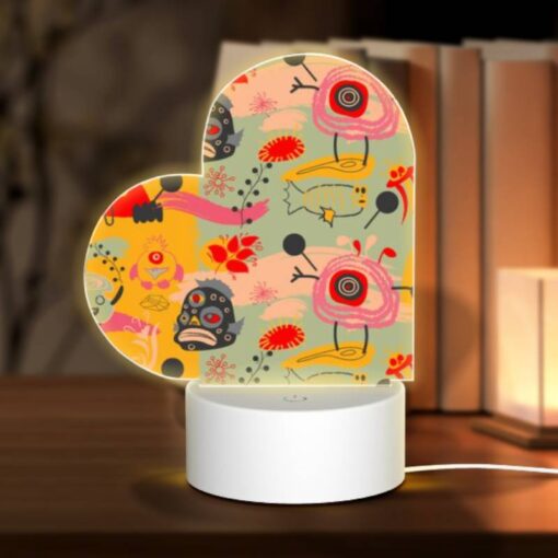 Love Acrylic Night Light, A Colorful And Whimsical Pattern Featuring A Variety Of Animals And Objects. -Acrylic Night Light Shop 6344f9b063c01952e8db150e97a3100078253150
