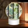 Round Acrylic Night Light, Three Colorful Designs Are Displayed On A Wall.