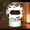 Round Acrylic Night Light, A Colorful Halloween Poster With A Spider