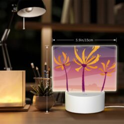 Rectangular Acrylic Night Light, Three Palm Trees With Yellow Flowers In The Sky. -Acrylic Night Light Shop 64069502d866416c2851a80916ee35098e96aded