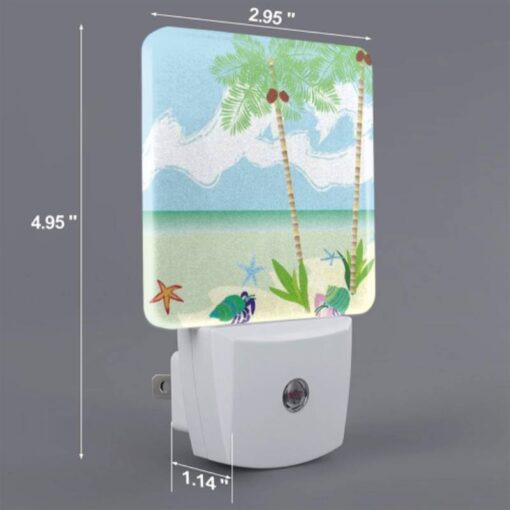 Night Light, A Painting Of A Beach With Palm Trees And A Crab. -Acrylic Night Light Shop 6418bb39d9ccdbbd7388e45ac4d967a073ae4a61