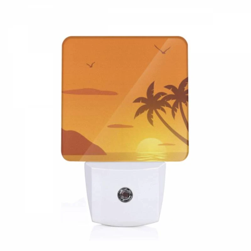 Night Light, A sunset with a palm tree and birds in the background. Night Light, A Sunset With A Palm Tree And Birds In The Background. -Acrylic Night Light Shop 64222ced18b5db5afc40f49138224abac32db72c