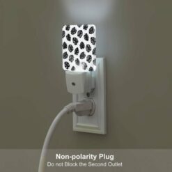 Night Light Set Of 2, A Pattern Of Leaves On A Black And White Background. -Acrylic Night Light Shop 6433d23f96fad72dd15502ff12e08a9fa5d337c9