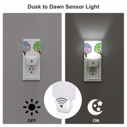 Night Light, Two Trees With Different Colored Leaves. -Acrylic Night Light Shop 643a0df03f48a5414d16ae8230dfd33469695e7e