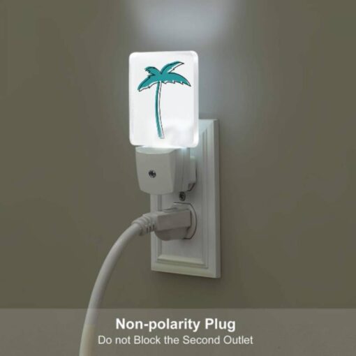 Night Light, A Blue And White Palm Tree On A White Background. -Acrylic Night Light Shop 64598772b6ed29ea47e9b3a7efbf174fabc526e4