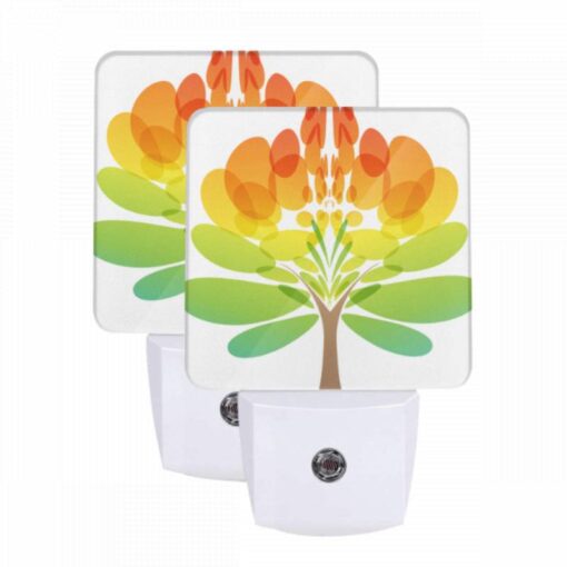 Night Light Set Of 2, A Tree With A Rainbow Colored Trunk. -Acrylic Night Light Shop 647fe55e0b1b24956bf40c445946505d38d5ed66