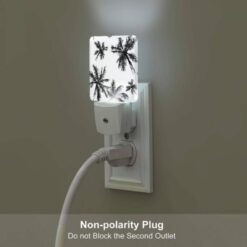 Night Light, A Black And White Image Of Palm Trees. -Acrylic Night Light Shop 64b44902a91816b3cd395c25c6cee76f90e8cab0