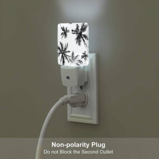 Night Light, A Black And White Image Of Palm Trees. -Acrylic Night Light Shop 64b44902a91816b3cd395c25c6cee76f90e8cab0