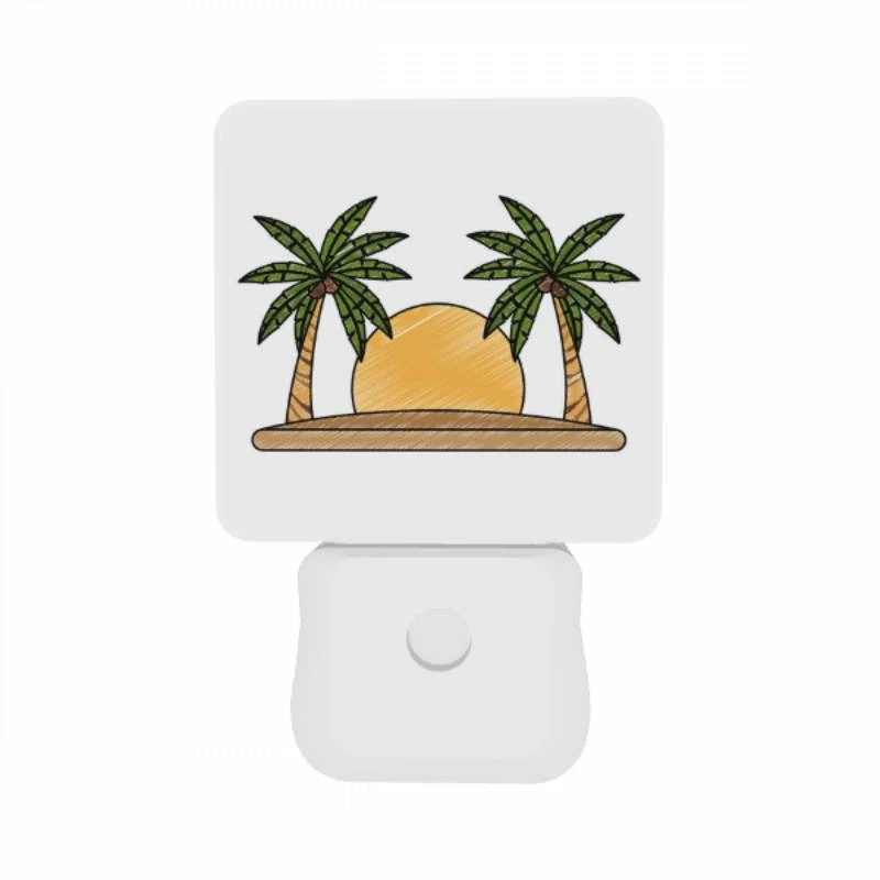 Night Light Set of 2, A drawing of a sun with two palm trees on either side. Night Light Set Of 2, A Drawing Of A Sun With Two Palm Trees On Either Side. -Acrylic Night Light Shop 6519a303a3f15d643f7db872f032ed397a662b2b