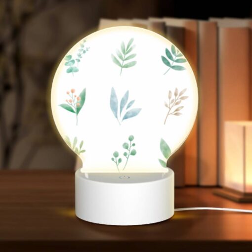 Round Acrylic Night Light, Six Different Types Of Plants Are Shown In A Row. -Acrylic Night Light Shop 65aa26afc16cd77b7c2e418f7adcb83b847b5043