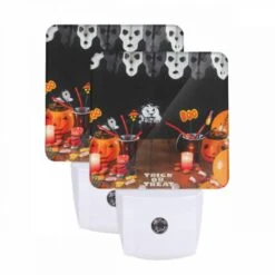 Night Light Set Of 2, A Table With A Halloween Theme