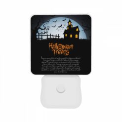 Night Light Set Of 2, A Halloween Treat Poster With A Spooky House And Bats. -Acrylic Night Light Shop 65bbd0098e1509564bb587b80b14df60cbc9d0dc