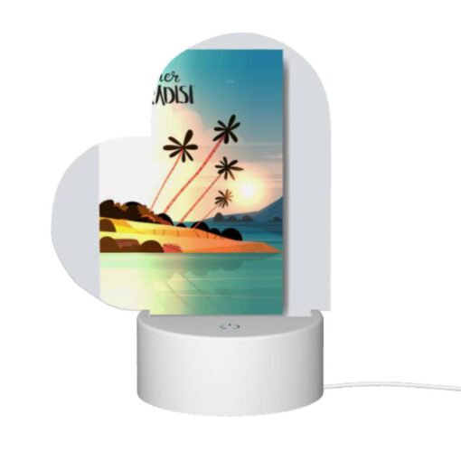 Love Acrylic Night Light, A Colorful Poster Of A Tropical Island With Palm Trees And A Sunset. -Acrylic Night Light Shop 66a24a619e63a035ebd82528610c20308844a76d