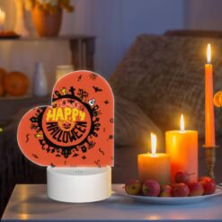 Love Acrylic Night Light, A Round Orange Sign With A Happy Halloween Message. -Acrylic Night Light Shop 66b341eafd0dc13a1f0618b40797ef324c0fbbcc