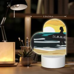 Love Acrylic Night Light, A Woman Is Walking On The Beach With A Surfboard. -Acrylic Night Light Shop 67273d5d64147253cb7feba699eb3bc062132e77