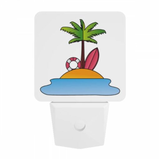 Night Light, A Cartoon Image Of A Tropical Island With A Palm Tree -Acrylic Night Light Shop 6747190126a0baaadd3c23a1f159c36d881de85f
